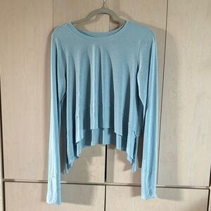 FP Movement by Free People Pale Blue Layered High-Low Long Sleeve Top